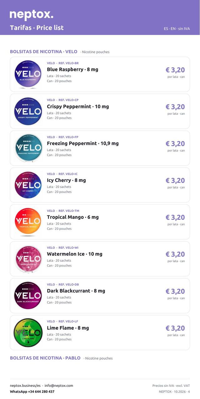 Bolsitas de nicotina VELO