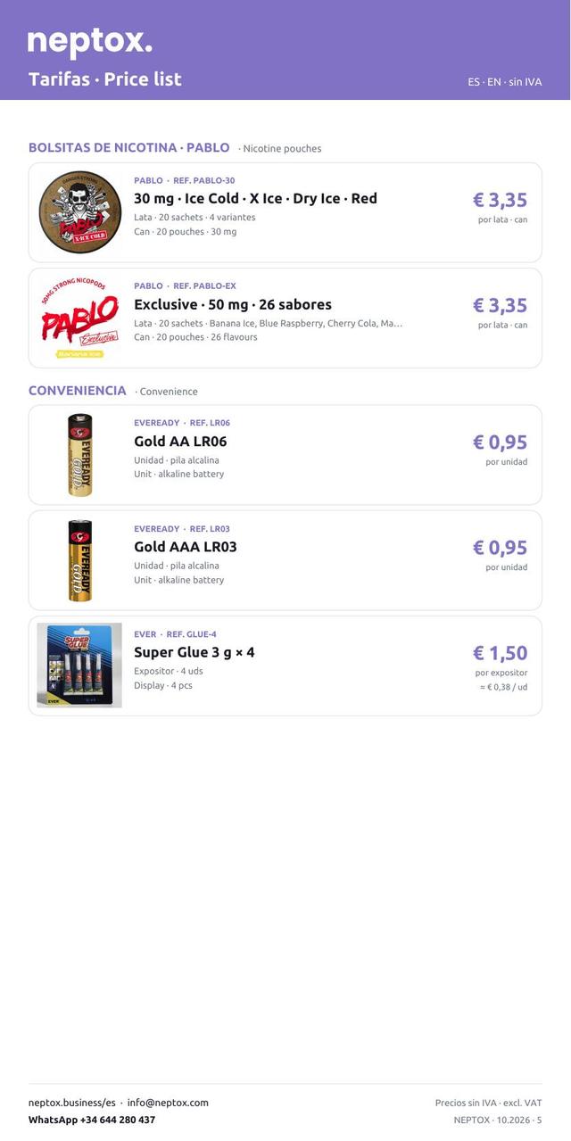Bolsitas Pablo y conveniencia